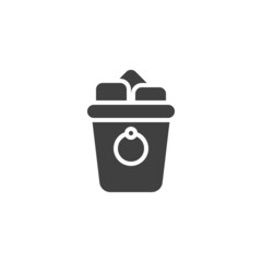 Ice bucket vector icon