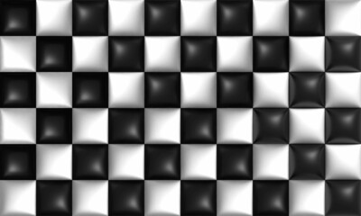 3d black white chess background.