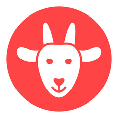 Goat glyph icon. Farm animal vector illustration