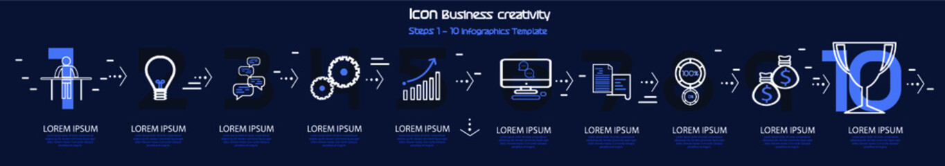 Lamp and brain - Icon Business creativity - Infographics Template Idea and concept design.
