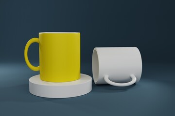 3d rendering coffee mug mockup