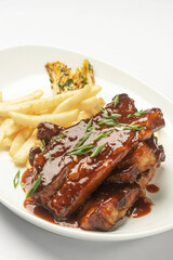 sweet and sour pork ribs in honey and soy sauce