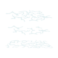 Water surface texture set. Vector isolated elements. Abstract hand drawn shapes