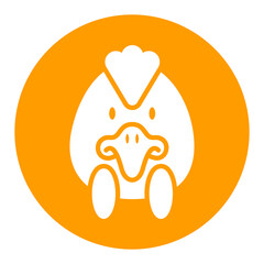 Chicken glyph icon. Animal head vector sign