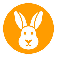 Rabbit glyph icon. Farm animal vector illustration