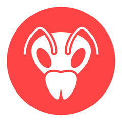 Bee glyph icon. Animal head vector symbol