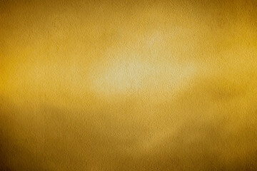 Gold wall texture background. Yellow shiny gold metal sheet surface with light reflection, vibrant golden luxury wallpaper