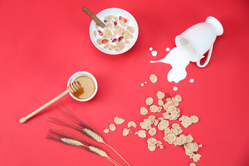 pouring milk from a glass on the floor