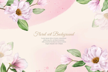 Elegant Magnolia Arrangement Flower Wedding Background Design
