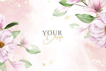 Elegant Magnolia Arrangement Flower Wedding Background Design