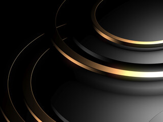 Luxury abstract background. Dark black gold. premium design  mock up