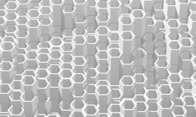 White Geometric Hexagon Abstract Background