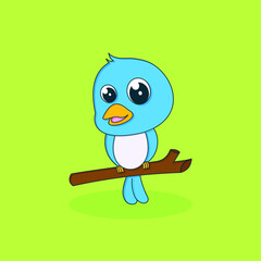 cute baby bird cartoon animal character 