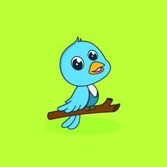 cute baby bird cartoon animal character 