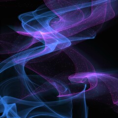 Abstract background of transparent relief soaring waves with sequins, pink and blue