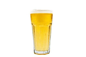 Beer in Cold Glass Isolated on White