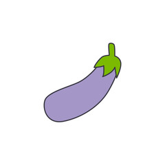 Eggplant icon in color, isolated on white background 