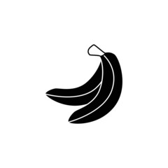Banana icon in black flat glyph, filled style isolated on white background