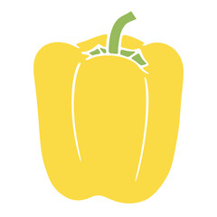 Illustration of a yellow bell pepper