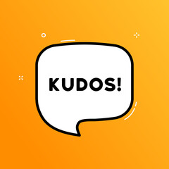 Speech bubble with Cudos text. Boom retro comic style. Pop art style. Vector line icon for Business and Advertising