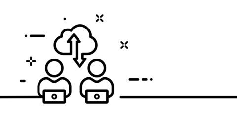 Cloud technologies line icon. Upload, download, store, storage, internet, remote, sync. Business concept. One line style. Vector line icon for Business and Advertising