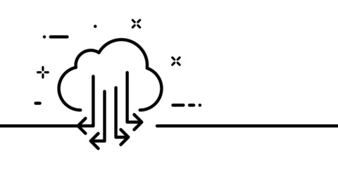 Cloud storage line icon. Internet, modern, volume, information, data, download, upload. Technology concept. One line style. Vector line icon for Business and Advertising