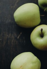 green apple on black background