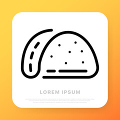 Taco line icon. Hot dog, sandwich, tasty, harmful, healthy, fatty. Food concept. Vector line icon for Business and Advertising