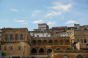 Artuklu Mardin, Turkey 7 May 2022 Mardin landscape at sunset with minaret of Ulu Cami, also known as Great mosque of Mardin