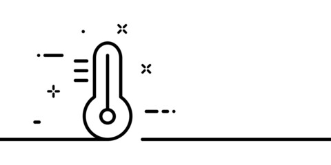 Thermometer line icon. Temperature, mercury, alcohol, measure, weather. Technology concept. One line style. Vector line icon for Business and Advertising