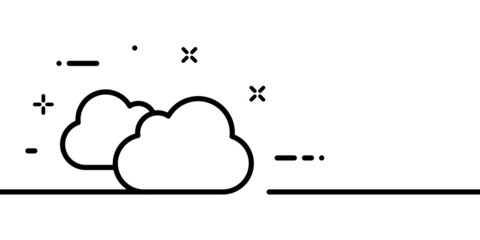 Clouds line icon. Cloudy, overcast, sky, cool, nature, forecast. Weather concept. One line style. Vector line icon for Business and Advertising