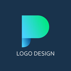 modern letter p gradient for logo company design