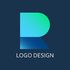 modern letter r gradient for logo company design