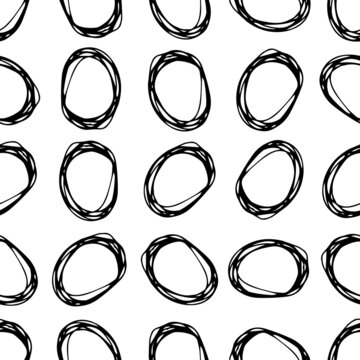 Seamless pattern with sketch circles shape