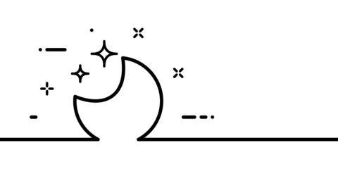 Moon and stars line icon. Clear sky, night, ecology, weather conditions. Nature concept. One line style. Vector line icon for Business and Advertising