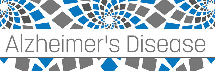 Alzheimers Disease Blue Grey Circular Squares Horizontal 