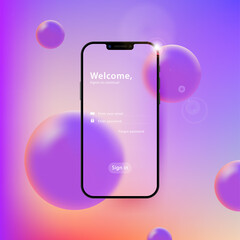 Realistic glassmorphism effect vector illustration.