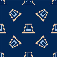 Line Swing for kids summer games on playground icon isolated seamless pattern on blue background. Outdoor entertainment equipment. Vector