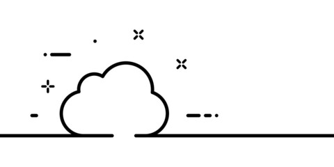 Cloud line icon. Sky, overcast, clear, partly cloudy, weather. Nature concept. One line style. Vector line icon for Business and Advertising