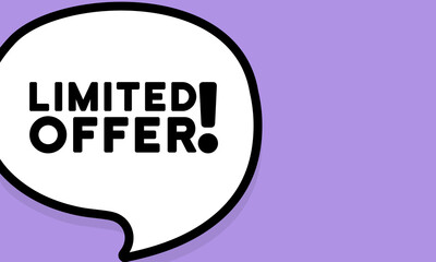Speech bubble with Limited offer text. Boom retro comic style. Pop art style. Vector line icon for Business and Advertising