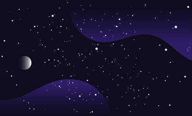 Space sky night shinny star background vector. Wallpaper banner, social media, creative album, art cover editable layout illustration template.
