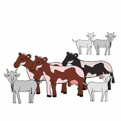 farm,farm,farmhouse,goats,goats,cows,farm animals,pets ,milk,cow gives milk,cow grazes in the meadow,cow on the farm,goat gives milk,goat grazes in the meadow,green meadows,sky,clouds,nature,ecology,e