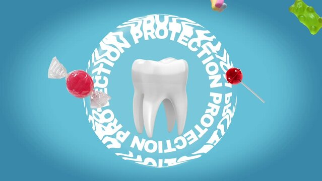 Protecting teeth from caries, children's dentistry, dental care 