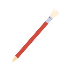 Eraser pencil with brush. Ersing tool with hard rubber pen tip and bristle for precise cleaning ink. Flat vector illustration isolated on white background