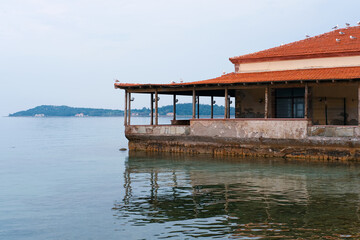 House on the sea in İskele, Urla, İzmir, Turkey.