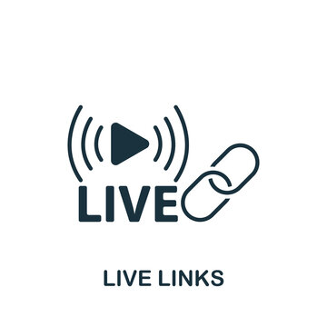 Live Links icon. Monochrome simple Streaming icon for templates, web design and infographics