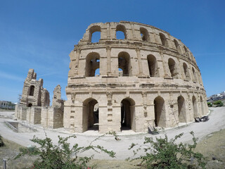 The Colosseum of El Jem is an oval amphitheatre in the modern-day city of El Djem, Tunisia, formerly Thysdrus in the Roman province of Africa.