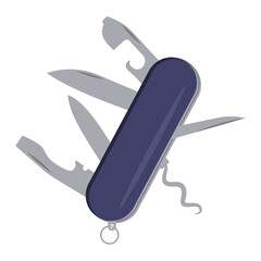 Tourist knife icon isolated on white background. Multi tool symbol. Vector illustration - obrazy, fototapety, plakaty