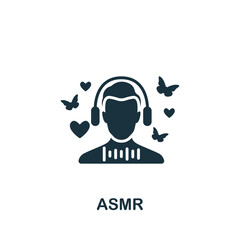 Asmr icon. Monochrome simple Streaming icon for templates, web design and infographics