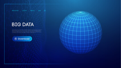 Technology sphere digital background. Cloud technology vector illustration. Sphere shield vector illustration.